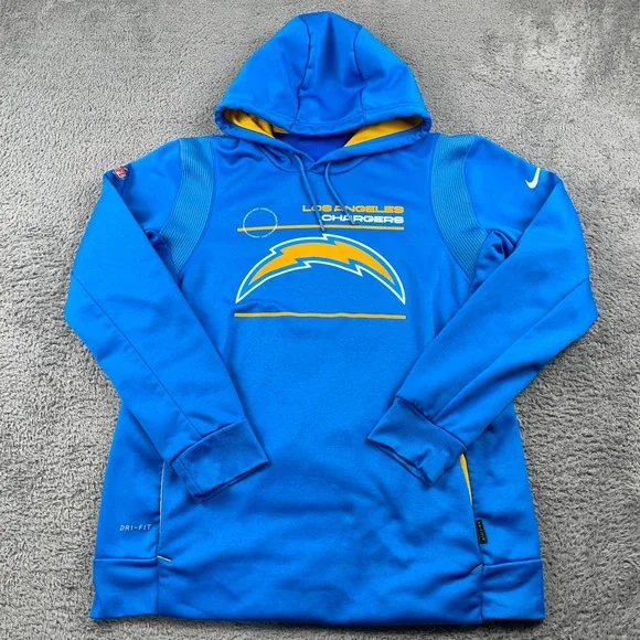 Los Angeles Chargers Hoodie Mens Large Blue Nike Onfield Dri-Fit Pullover NFL - Picture 2 of 11
